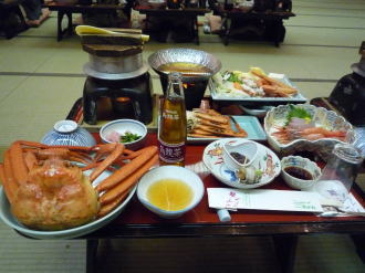 紅ずわいがにづくしの夕食