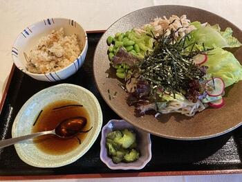 03並木さん：かしきやの昼食・野菜のまぜそばとたきこみご飯.jpg